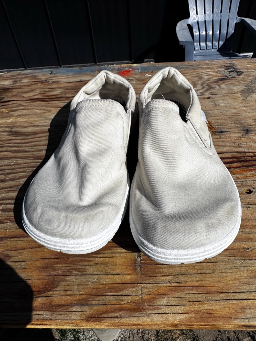 Lems Slip-On Canvas Flats in Off-White, size 6